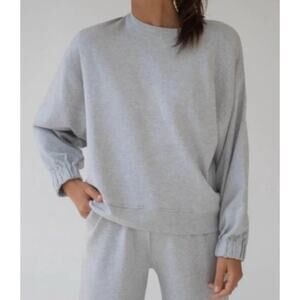 AYR Cool Sweatshirt Pima Cotton Crewneck in Black Women's Sz. S